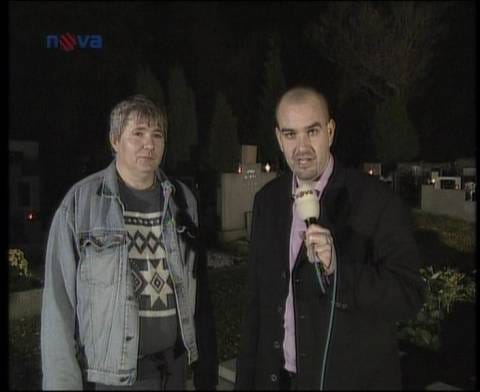 Ze hřbitova pro televizi Nova Jiří Dlabaja