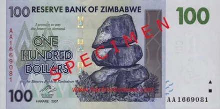 Stodolarová bankovka v Zimbabwe Stodolarová bankovka v Zimbabwe