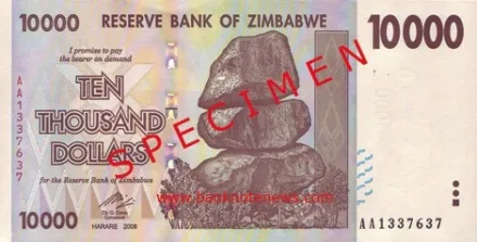 Zimbabwe - 10 000 dolarů Zimbabwe - 10 000 dolarů