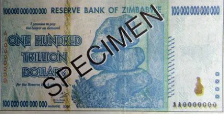 Stobilionová bankovka v Zimbabwe Stobilionová bankovka v Zimbabwe
