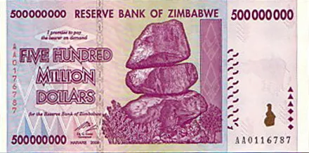 Zimbabwe - 500 000 000 dolarů Zimbabwe - 500 000 000 dolarů
